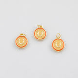 18K Gold pvd Horseshoe Enamel Charm Horse Shoe orange 12mm s Gold Charms - Tarnish Resistant