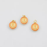 18K Gold PVD Horseshoe Enamel Charm Horse Shoe orange 12mm s Gold Charms - Tarnish Resistant