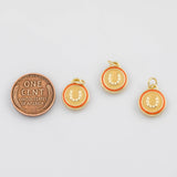 18K Gold PVD Horseshoe Enamel Charm Horse Shoe orange 12mm s Gold Charms - Tarnish Resistant