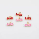 18K Gold PVD Love Charm 5x14mm Charm s White Gold Charms - Tarnish Resistant