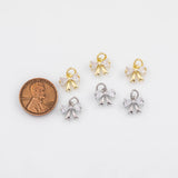 18K Gold PVD Bow Ribbon Charm 8x10mm Charm s White Gold Charms - Tarnish Resistant