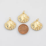 18K Gold PVD Shell Charm 20mm s Gold Charms - Tarnish Resistant