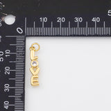 18K Gold PVD Love Charm 6x23mm Charm s White Gold Charms - Tarnish Resistant