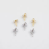 18K Gold PVD Bow Ribbon Charm 7x12mm Charm s White Gold Charms - Tarnish Resistant