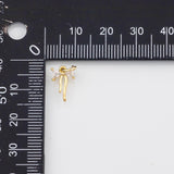 18K Gold PVD Bow Ribbon Charm 7x12mm Charm s White Gold Charms - Tarnish Resistant