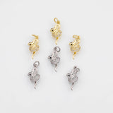 18K Gold PVD Snake Charm 8x19mm Charm s White Gold Charms - Tarnish Resistant