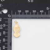 18K Gold PVD Fish Charm 9x21mm Charm 22k s White Gold Charms - Tarnish Resistant