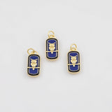 18K Gold PVD Owl Charm 8x17mm s Gold Charms - Tarnish Resistant