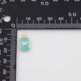 18K Gold PVD Butterfly Plate Charm 9x15mm s Gold Charms - Tarnish Resistant