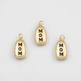 18K Gold pvd Mom Charm Mama Mother Mother's Day Love 12x20mm s Gold Charms - Tarnish Resistant