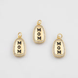 18K Gold PVD Mom Charm Mama Mother Mother's Day Love 12x20mm s Gold Charms - Tarnish Resistant