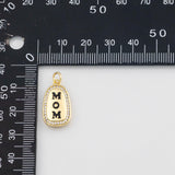 18K Gold PVD Mom Charm Mama Mother Mother's Day Love 12x20mm s Gold Charms - Tarnish Resistant