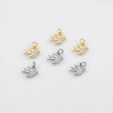 18K Gold PVD Bird Charm 9x13mm Charm s White Gold Charms - Tarnish Resistant