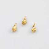 18K Gold PVD Love Heart H Pendant H Gesture Charm 6x10mm s Gold Charms - Tarnish Resistant
