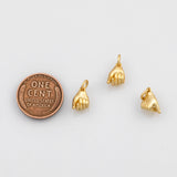 18K Gold PVD Love Heart H Pendant H Gesture Charm 6x10mm s Gold Charms - Tarnish Resistant