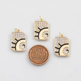 18K Gold PVD Evil Eye Charm 13x17mm s Gold Charms - Tarnish Resistant