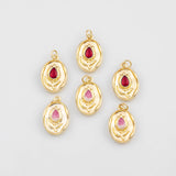 18K Gold PVD Flower Charm 21x14mm s Gold Charms - Tarnish Resistant