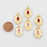 18K Gold PVD Flower Charm 21x14mm s Gold Charms - Tarnish Resistant