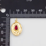 18K Gold PVD Flower Charm 21x14mm s Gold Charms - Tarnish Resistant