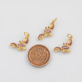 18K Gold PVD Crab Charm 14mm s Gold Charms - Tarnish Resistant