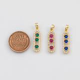 18K Gold PVD Triple Tag Charm 6x22mm s Gold Charms - Tarnish Resistant