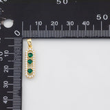 18K Gold PVD Triple Tag Charm 6x22mm s Gold Charms - Tarnish Resistant