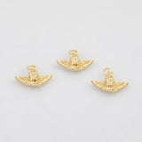 18K Gold PVD Baby Winged Cupid with Glasses 12x22mm Valentine's Day s Gold Charms - Tarnish Resistant