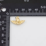 18K Gold PVD Baby Winged Cupid with Glasses 12x22mm Valentine's Day s Gold Charms - Tarnish Resistant