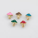 18K Gold PVD Mushroom Bead Charm 12x12mm s Gold Charms - Tarnish Resistant