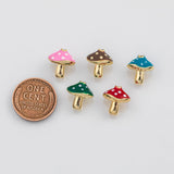 18K Gold PVD Mushroom Bead Charm 12x12mm s Gold Charms - Tarnish Resistant