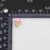 18K Gold PVD Mushroom Bead Charm 12x12mm s Gold Charms - Tarnish Resistant