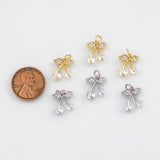 18K Gold PVD Cherry Charm 11x12mm Charm s White Gold Charms - Tarnish Resistant