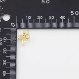 18K Gold PVD Bow Ribbon Charm 12x10mm Bar s Gold Charms - Tarnish Resistant