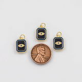 18K Gold PVD Eye Charm 9x14mm Bar s Gold Charms - Tarnish Resistant