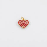 18K Gold PVD Heart Charm 16mm Bar s Gold Charms - Tarnish Resistant