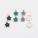 18K Gold PVD Flower Charm 10mm Bar s Gold Charms - Tarnish Resistant