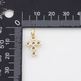 18K Gold PVD Cross Charm10x16mm Bar s Gold Charms - Tarnish Resistant