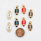 18K Gold PVD Football Charm 8x20mm Bar s Gold Charms - Tarnish Resistant
