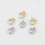 18K Gold PVD Heart Charm 11mm Bar s Gold Charms - Tarnish Resistant