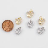 18K Gold PVD Heart Charm 11mm Bar s Gold Charms - Tarnish Resistant