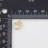 18K Gold PVD Heart Charm 11mm Bar s Gold Charms - Tarnish Resistant