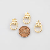 18K Gold PVD 14K Clover Carabiner Clasp , Carabiner Lock Connector, Spring Push Gate Finding Bracelet - Tarnish Resistant