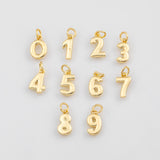 18K Gold PVD Numbers Charm GS charm - Tarnish Resistant