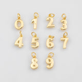 18K Gold PVD Numbers Charm GS charm - Tarnish Resistant