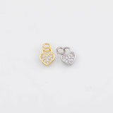 18K Gold PVD Lock Charm 7x14mm Bar s Gold Charms - Tarnish Resistant