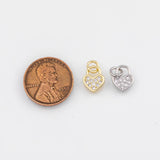 18K Gold PVD Lock Charm 7x14mm Bar s Gold Charms - Tarnish Resistant