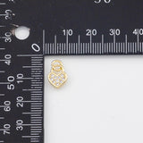 18K Gold PVD Lock Charm 7x14mm Bar s Gold Charms - Tarnish Resistant