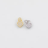18K Gold PVD Lock Charm 7x14mm Bar s Gold Charms - Tarnish Resistant