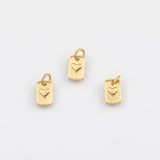 18K Gold PVD Heart tag Charm - Tarnish Resistant