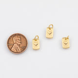 18K Gold PVD Heart tag Charm - Tarnish Resistant